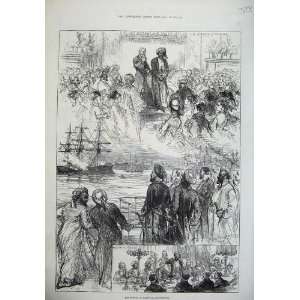  1875 Sultan Zanzibar Liverpool Shipa Banquet Old Print 