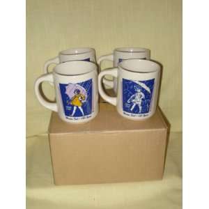 1998 Morton Salt Girl  When It Rains It Pours  Collectible Mugs Set 