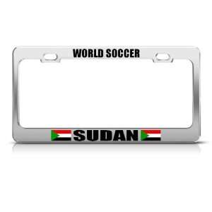Sudan Sudanese Flag World Soccer Metal license plate frame Tag Holder