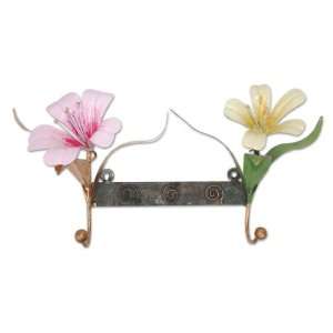  Iron coat rack, Balinese Hibiscus