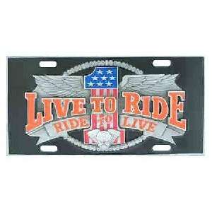  Live to Ride   3D License Plate Automotive