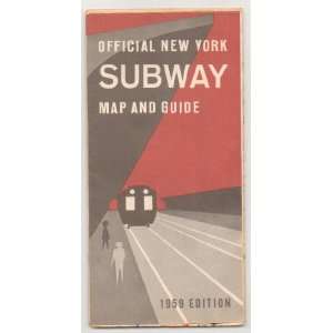 SUBWAY Map and Guide   1959 Edition   Paper, Pocket Size Fold Out Map 