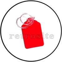   SIZE 5 Fluorescent RED Merchandise Price Tags with Strings #5 STRUNG