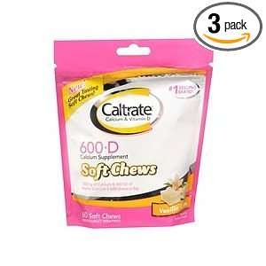  Caltrate Calcium & Vitamin D, Soft Chews, Vanilla Creme 