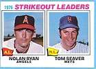 NOLAN RYAN TOM SEAVER 1977 TOPPS STRIKEOUT LEADERS CARD # 6