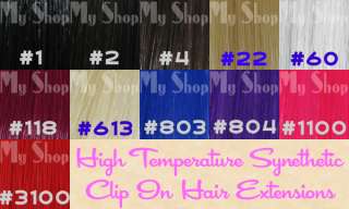 Clip On In Hair Extensions 20 wigs Hot Pink #1100  