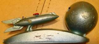 Vintage 1950s STRATO BANK Mechanical Rocket Ship and Moon VG F Working 