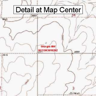 USGS Topographic Quadrangle Map   Sturgis NW, Oklahoma (Folded 