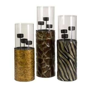  Classic Votic Candle Holders Stand w/ Animal Hide Design 