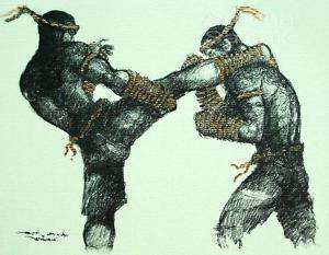 Human Fight Muay Thai R Kick Boxing A3 Picture Art Work  