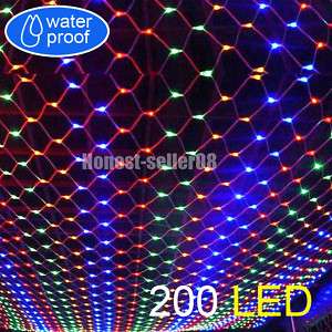 Color 200 LED Net Fairy Light Christmas Wedding Party  