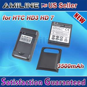 3500mAh Extended Battery + Charger for HTC HD3 HD7  