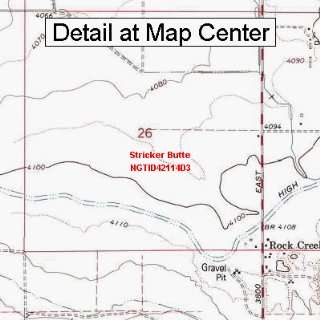   Topographic Quadrangle Map   Stricker Butte, Idaho (Folded/Waterproof
