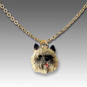 NEW* CAIRN TERRIER BROWN Dog Head Necklace RETIRED  