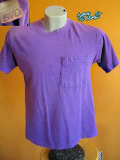 Vintage 80s Mens purple cotton bvd t SHIRT medium usa  
