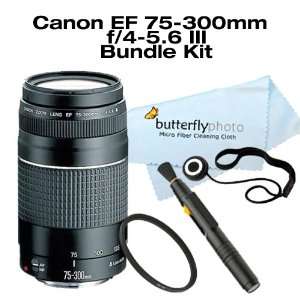  Canon EF 75 300mm f/4 5.6 III Telephoto Zoom Lens With 