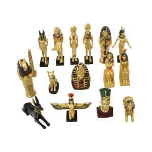  Egyptian Decor, Set of 16 Mini Egyptian Statues