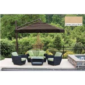 Octagonal Cantilever 11 Foot Ft Umbrella With Valance And Double Wind 