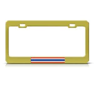 Thailand Thai Flag Gold Country Metal license plate frame Tag Holder