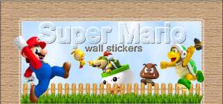 HUGE SUPER MARIO bros Scene REPOSITIONABLE WALL STICKER Luigi Boys 
