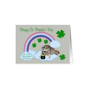  St. Patricks Day To Parents, Raccoon with a pot of gold 