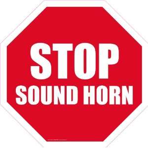 Stop Sound Horn Floor Sign 44 Octagon  Industrial 