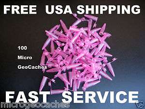 100 MICRO Geocache Geocaching Containers Bison Tubes Cache Capsules 