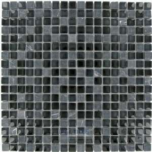 Emperial stone   glass & stone   12x12 glass mosaic in marquina ston