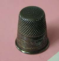 Sterling Silver Sewing Thimble made in Germany No. 5 leaf and vine 