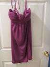 Stunning Purple Lace Back Ruched Halter Clubwear Top, L  