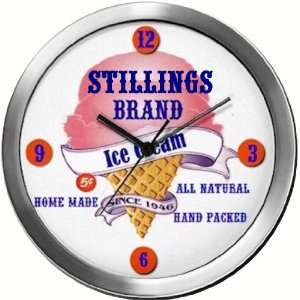  STILLINGS 14 Inch Ice Cream Metal Clock Quartz Movement 
