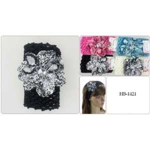  4 PCS Animal Printed flower Crochet Headband (different 