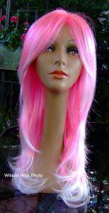 HOT  Calypso Wig  Hot Pink with White   