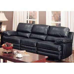  Motion Sofa with White Accent Stitch in Black Bonded 