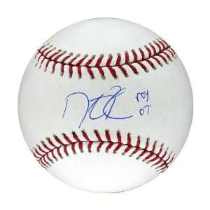  Dustin Pedroia Autographed Baseball with 07 ROY 