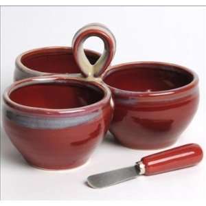  Tumbleweed Pottery 5594R Condiment Dish   Red Kitchen 