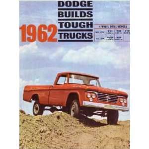  1962 DODGE TRUCK 4 Wheel Drive Sales Brochure Book 
