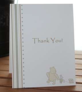 Classic Winnie the Pooh Baby Shower Thank You Note Card   Set of 60
