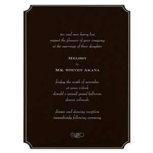  Cartouche Espresso Invitation by Martha Stewart Wedding 