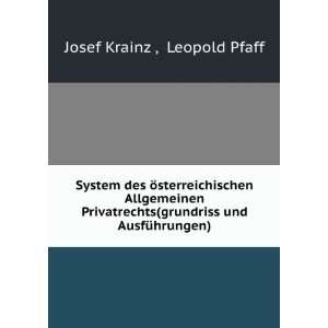   (grundriss und AusfÃ¼hrungen) Leopold Pfaff Josef Krainz  Books
