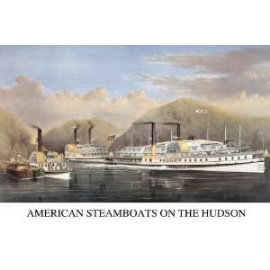  American steamboats on the Hudson passing the highlands 