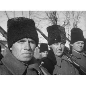 Closeup of Rumanian Soldiers Stationed at Fort Teghina Premium 
