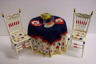 Miniature Doll House Kitchen Set 4Th Of July  