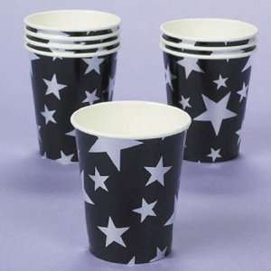  Silver Foil Star Paper Cups (8 pc)