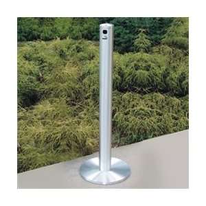 Deluxe Cigarette Smokers Post, 3.5x42 Floor Standing, Satin Aluminum