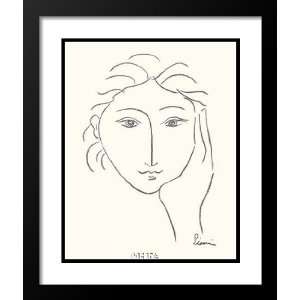   and Double Matted 25x29 Womans Face Sketch II