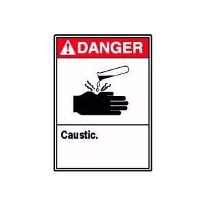  DANGER CAUSTIC (W/GRAPHIC) 14 x 10 Aluminum Sign