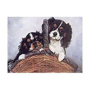  Tri Color Cavalier Puppy Pair Notecards Health & Personal 