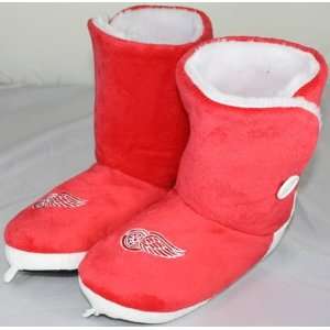  Detroit Red Wings Womens Team Color Button Boot Slippers 