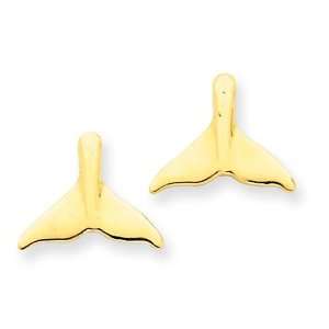  Whale Tail Post Earrings in 14k Yellow Gold Jewelry